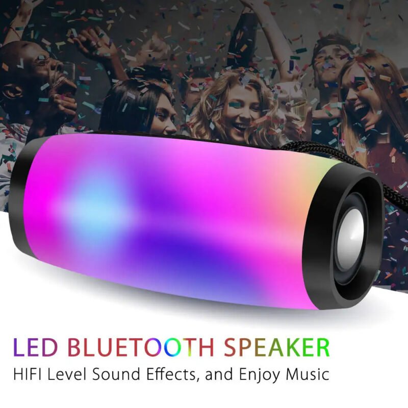 רמקול Bluetooth נייד בס עוצמתי עמיד למים עם תאורת לד